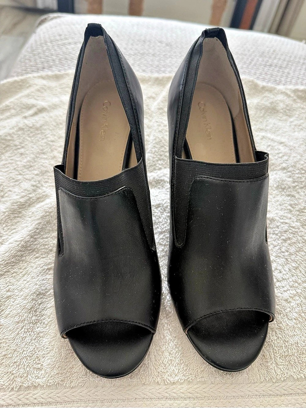 Calvin Klein Black Peep Toe Heels